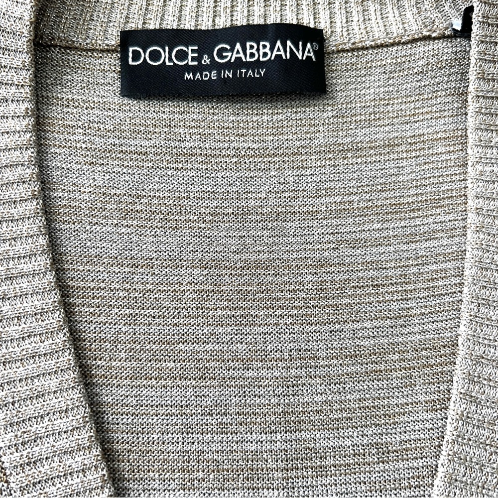 Dolce & Gabbana Metallic Stripe Cardigan Sweater | Size 46 (M) - Picture 3 of 7